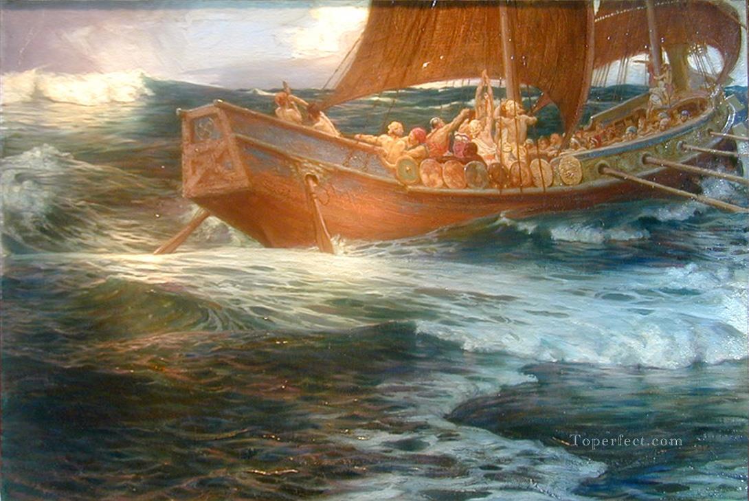 La ira del dios del mar dt3 Herbert James Draper Pintura al óleo